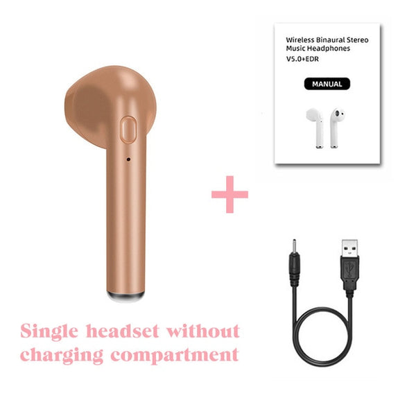 TWS i7s Wireless Headset Bluetooth Earphones Waterproof Music Headphones Sports Earbuds Business Headset Work on all Smartphones