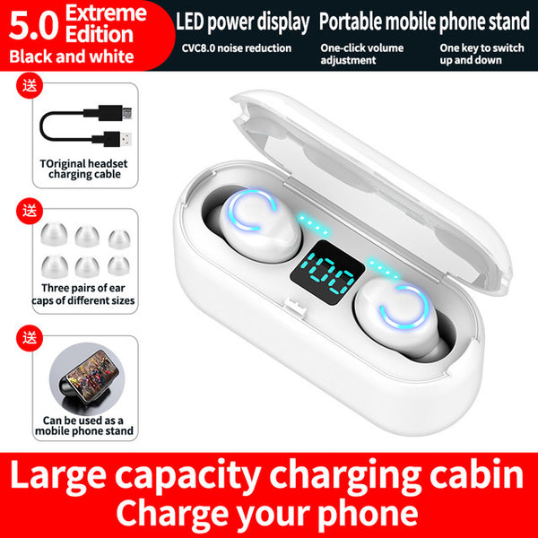 Mini TWS Bluetooth V5.0 Earphones Wireless Headphones Earphones 9D Hifi Sports Waterproof Wireless Earphone Headset Earbuds