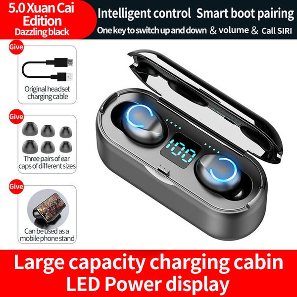 Mini TWS Bluetooth V5.0 Earphones Wireless Headphones Earphones 9D Hifi Sports Waterproof Wireless Earphone Headset Earbuds
